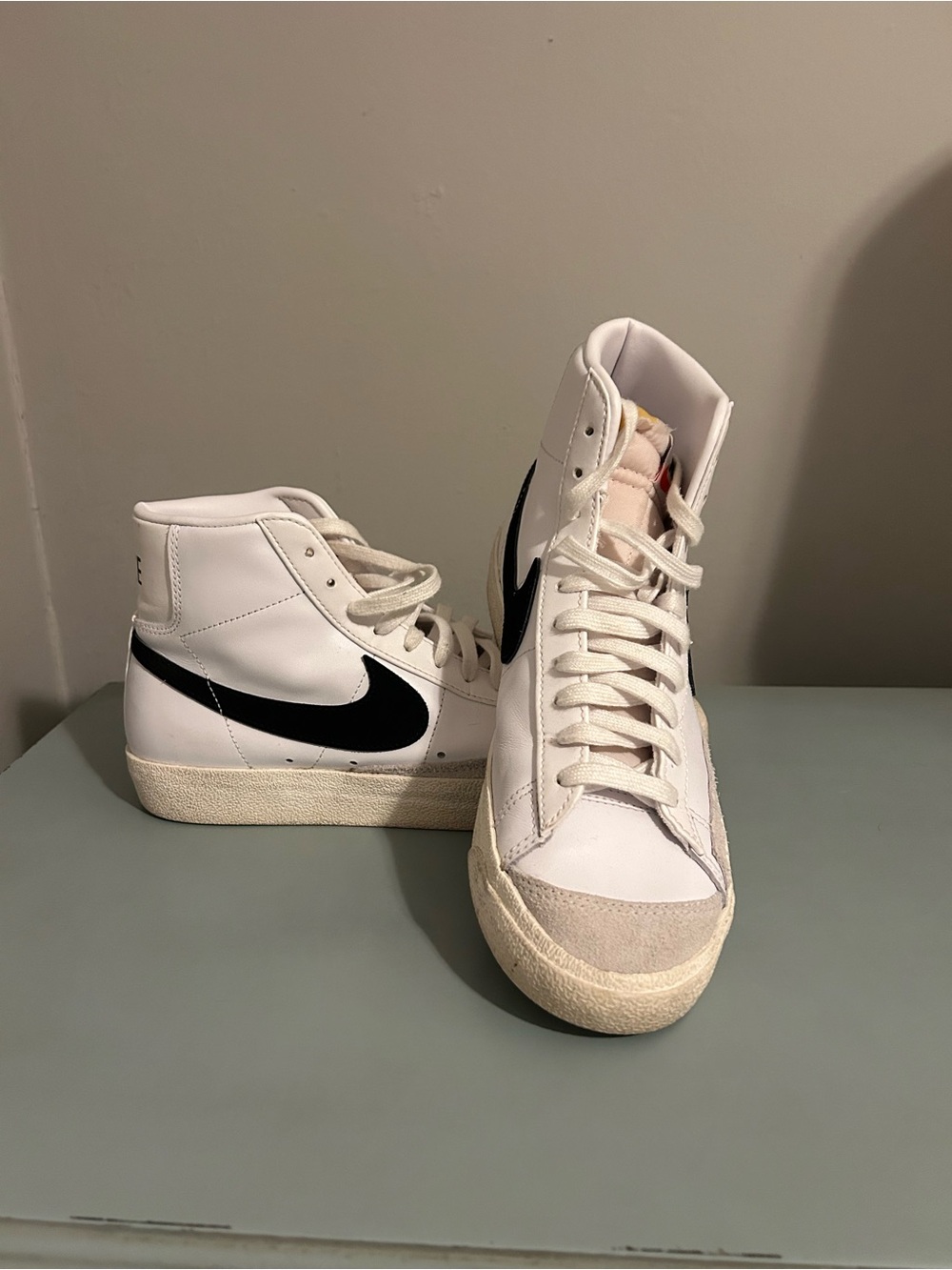 Nike Kids White & Black High-Top Sneakers with Cream Sole